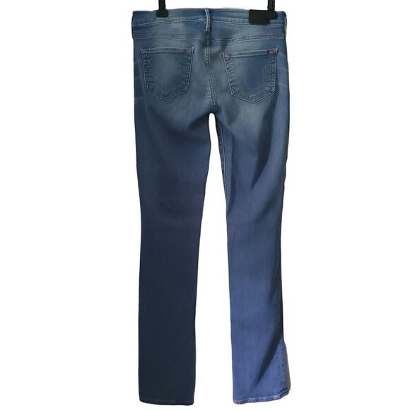 TRUE Religion Cora Medium Wash Mid Rise Straight Leg Stretch Denim Jeans Size 28 - Picture 4 of 10